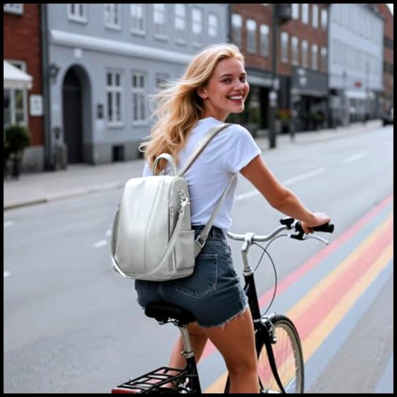 Genuine Leather Backpack Purse Large Capacity Anti-Theft Convertible Bag main image 4